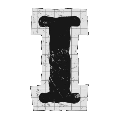 Stylized letter I stamp