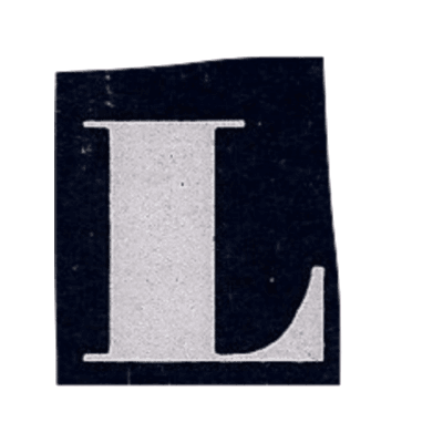 Stylized letter L stamp
