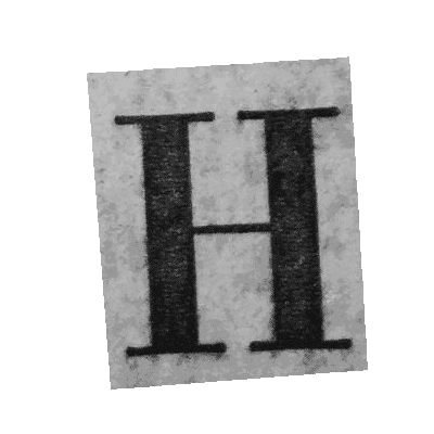 Stylized letter H stamp