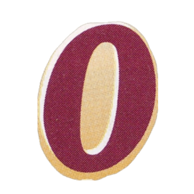 Stylized letter O stamp